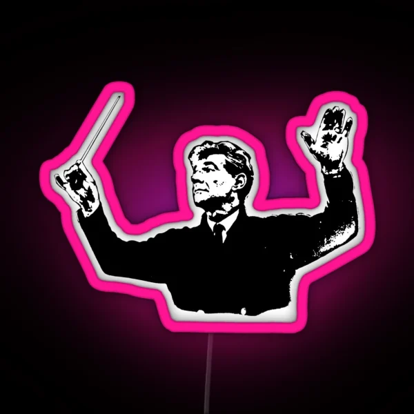 Leonard Bernstein Classical Composer Portrait RGB Neon Sign
