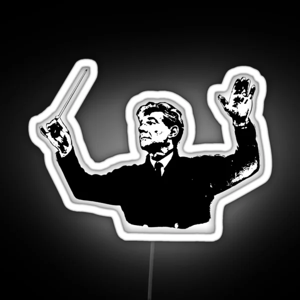 Leonard Bernstein Classical Composer Portrait RGB Neon Sign