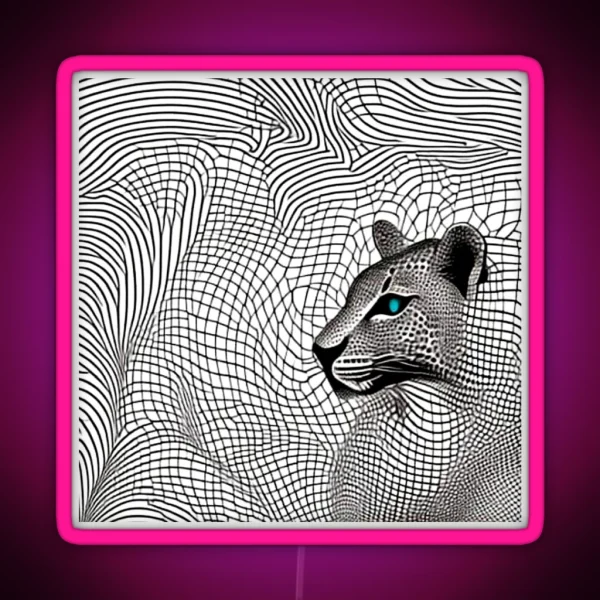Leopard In Camouflage RGB Neon Sign