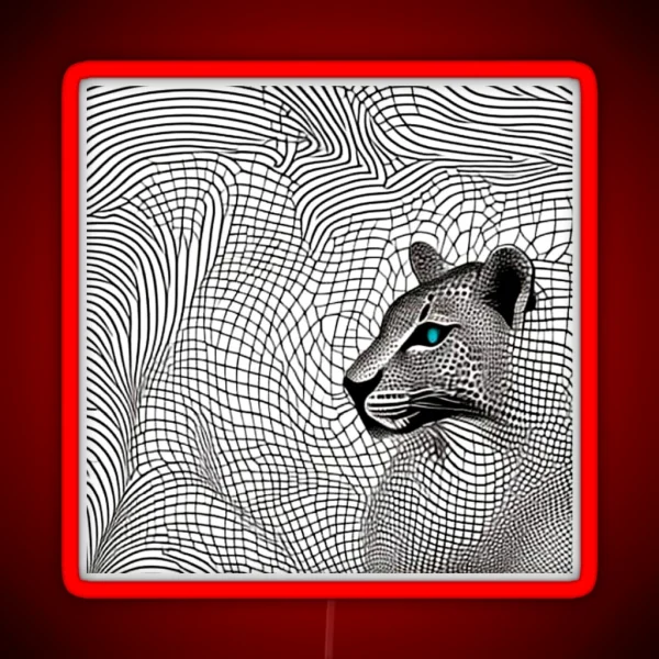 Leopard In Camouflage RGB Neon Sign