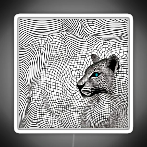 Leopard In Camouflage RGB Neon Sign