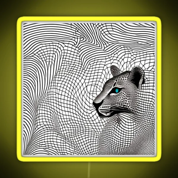 Leopard In Camouflage RGB Neon Sign