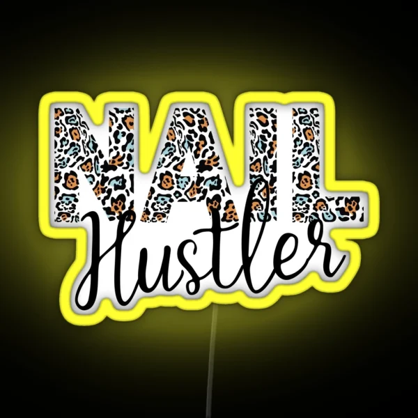 Leopard Pattern Nail Hustler Nail Tech Techniques Nail RGB Neon Sign