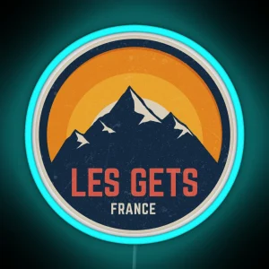 Les Gets France Mountain Design RGB Neon Sign