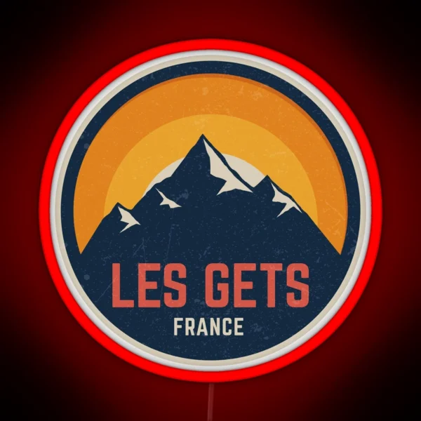 Les Gets France Mountain Design RGB Neon Sign