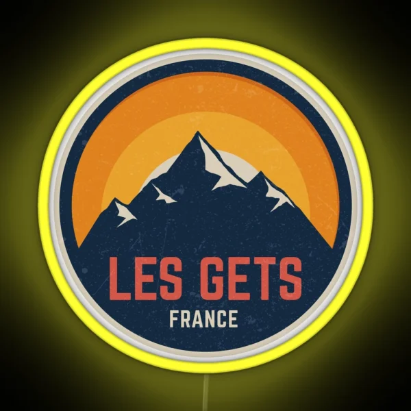 Les Gets France Mountain Design RGB Neon Sign