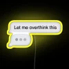 An SEO-friendly alt text for the given image would be: iPhone texting neon sign with RGB colors and yellow highlights.