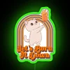 cat neon sign rgb green let's burn it down