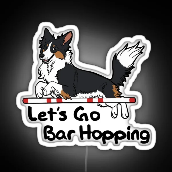 Let S Go Bar Hopping Black Tri And White RGB Neon Sign