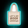 Cute Beige and Brown Tote Bag for Book Shopping - Neon RGB Sign