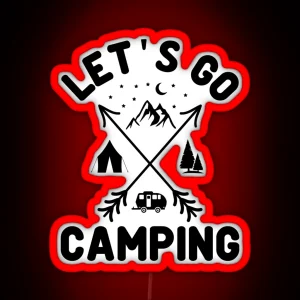 Let S Go Camping Outdoor Activity Bonfire Camper Nature RGB Neon Sign