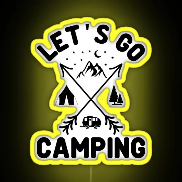 Let S Go Camping Outdoor Activity Bonfire RGB Neon Sign