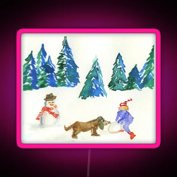 Let S Make A Snow Man RGB Neon Sign