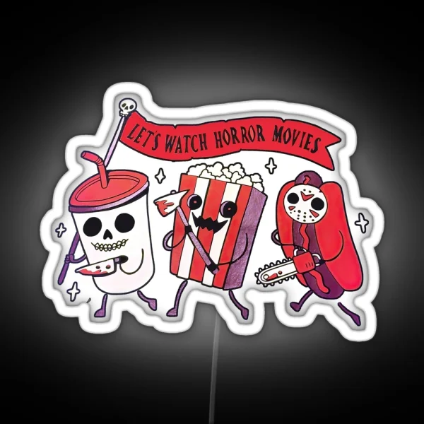 Let S Watch Horror Movies Retro Halloween RGB Neon Sign