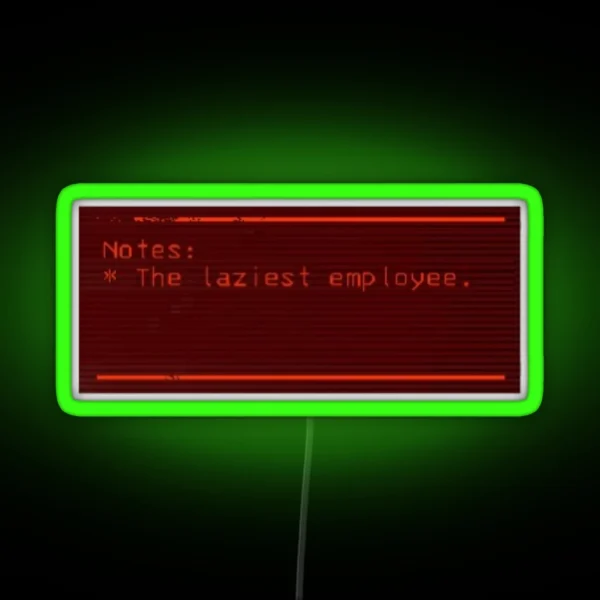 Lethal Company Notes Lazy RGB Neon Sign
