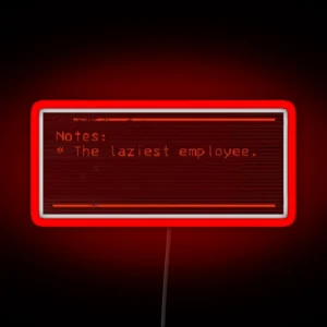 Lethal Company Notes Lazy RGB Neon Sign