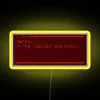 RGB Neon Sign Displaying Lethal Company Notes in Yellow