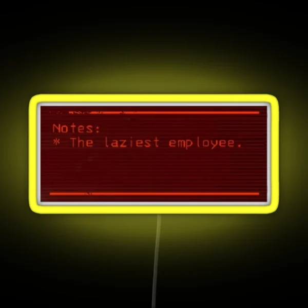 Lethal Company Notes Lazy RGB Neon Sign