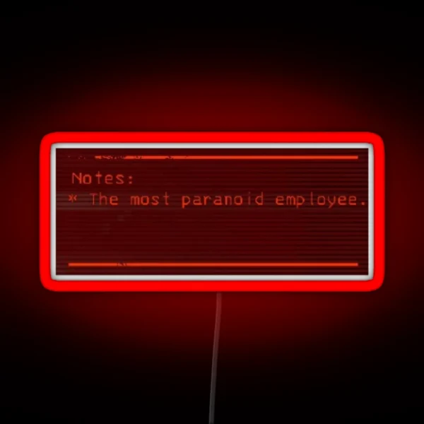 Lethal Company Notes Paranoid Colour Fill RGB Neon Sign