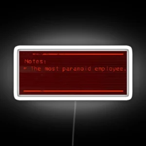 Lethal Company Notes Paranoid Colour Fill RGB Neon Sign