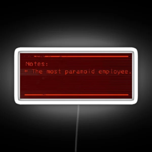 Lethal Company Notes Paranoid Colour Fill RGB Neon Sign