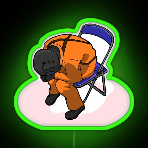 Lethal Company Sad Employee Drawing Fan Art RGB Neon Sign