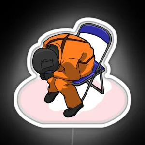 Lethal Company Sad Employee Drawing Fan Art RGB Neon Sign