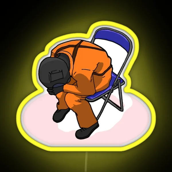 Lethal Company Sad Employee Drawing Fan Art RGB Neon Sign