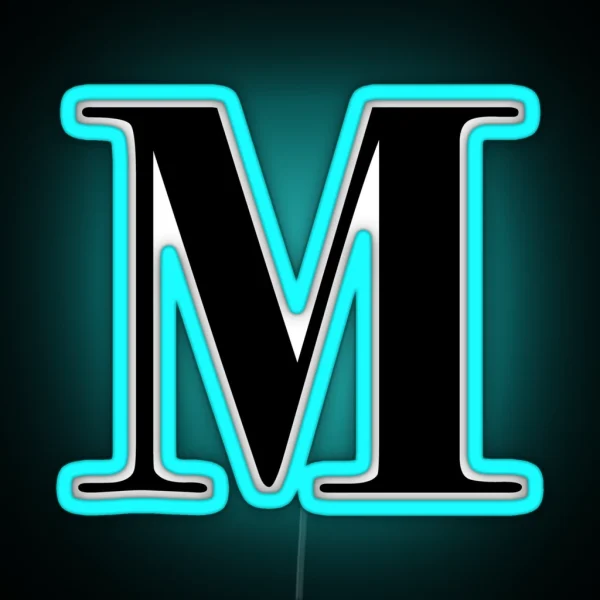 Letter M Monogram Initial RGB Neon Sign