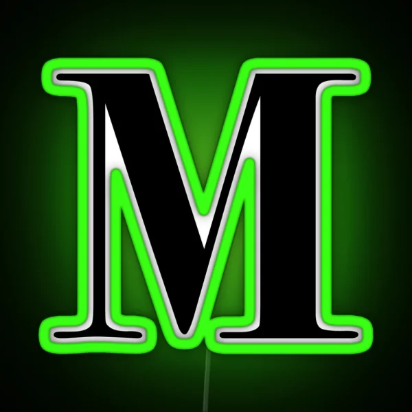 Letter M Monogram Initial RGB Neon Sign