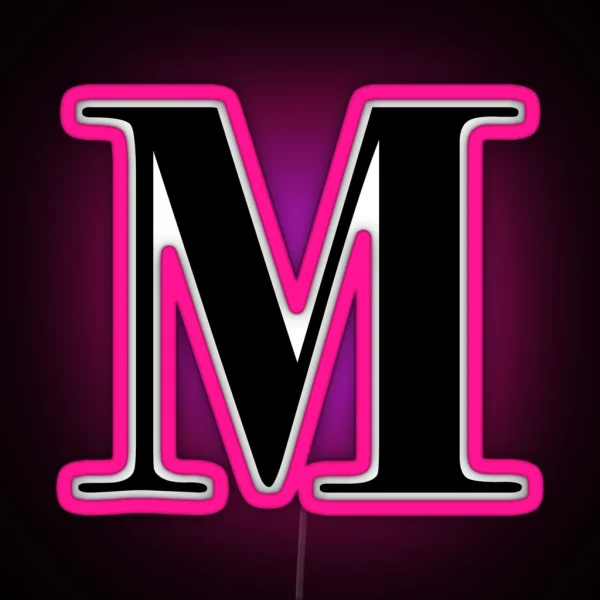 Letter M Monogram Initial RGB Neon Sign
