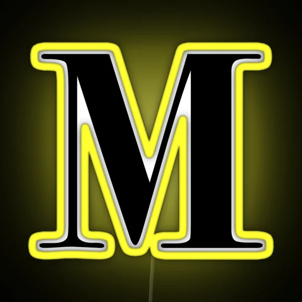 Letter M Monogram Initial RGB Neon Sign