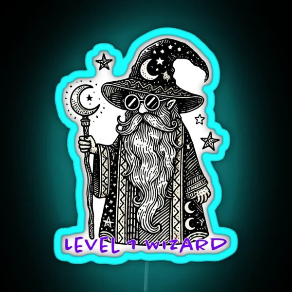 Level 1 Wizard RGB Neon Sign