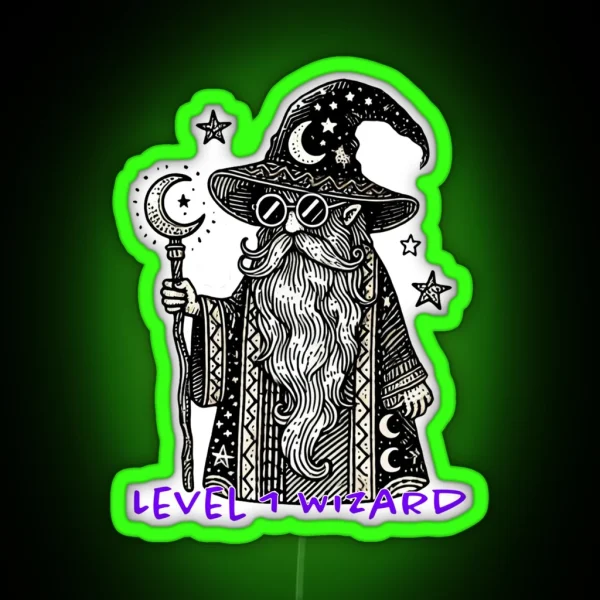 Level 1 Wizard RGB Neon Sign