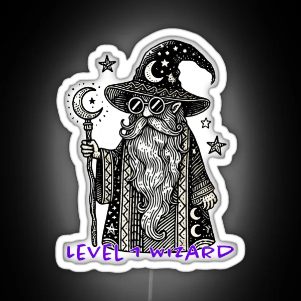 Level 1 Wizard RGB Neon Sign