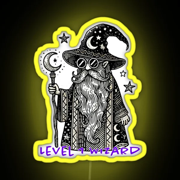Level 1 Wizard RGB Neon Sign