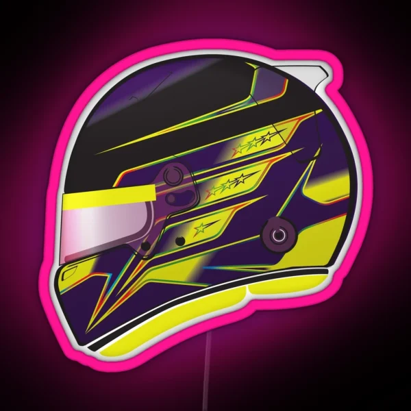 Lewis Hamilton 2024 Helmet RGB Neon Sign