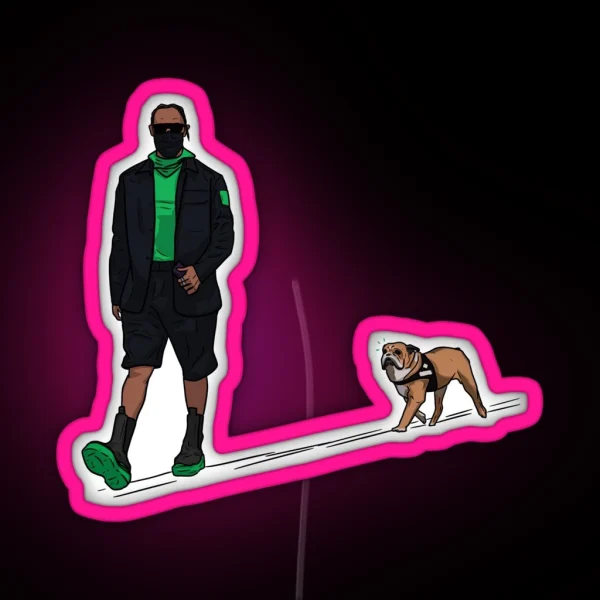 Lewis Hamilton And Roscoe RGB Neon Sign