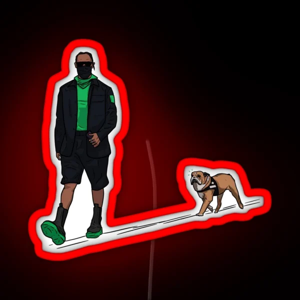 Lewis Hamilton And Roscoe RGB Neon Sign