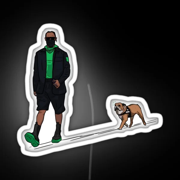 Lewis Hamilton And Roscoe RGB Neon Sign
