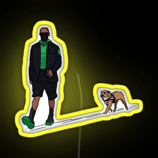 Lewis Hamilton And Roscoe RGB Neon Sign