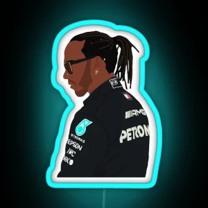 Lewis Hamilton For Mercedes At 2021 Pre Season Testing At Bahrain RGB Neon Sign