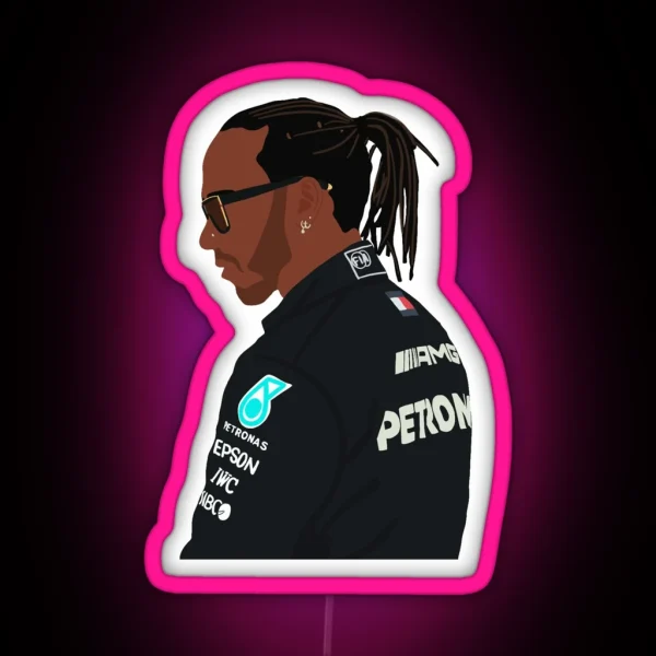 Lewis Hamilton For Mercedes At 2021 Pre Season Testing At Bahrain RGB Neon Sign