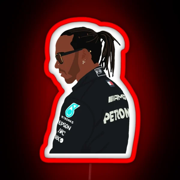 Lewis Hamilton For Mercedes At 2021 Pre Season Testing At Bahrain RGB Neon Sign