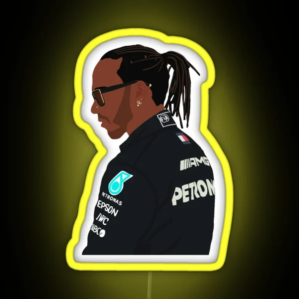 Lewis Hamilton For Mercedes At 2021 Pre Season Testing At Bahrain RGB Neon Sign