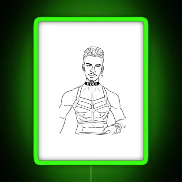 Liam Phicen Doll Choker Digital Drawing RGB Neon Sign