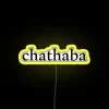Creative neon sign displaying liar to female text in vibrant RGB and yellow colors.