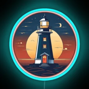 Lighthouse Retro Night Ligh RGB Neon Sign