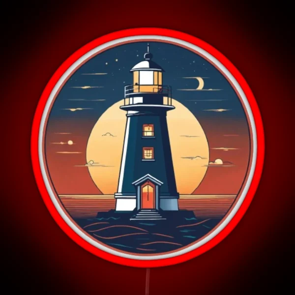 Lighthouse Retro Night Ligh RGB Neon Sign