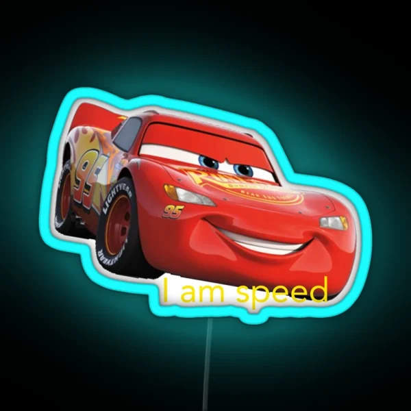 Lightning Mcqueen I Am Speed Meme RGB Neon Sign